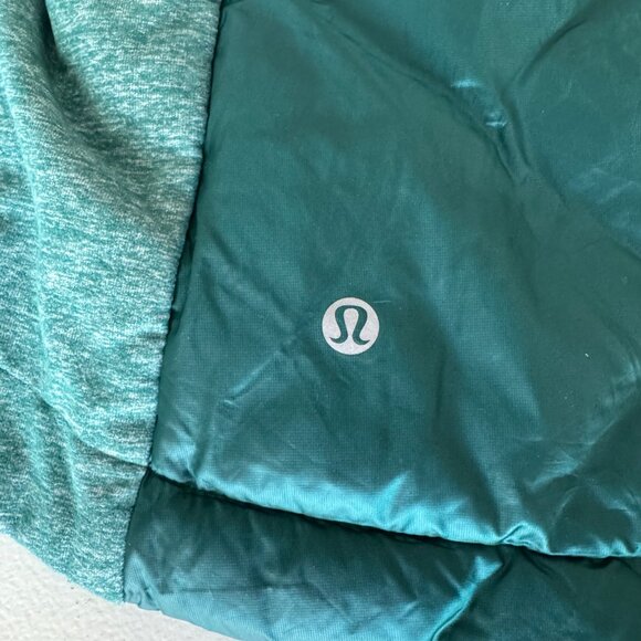 Lululemon Goose Down For a Run Quilted Puffer Pullover Forage Teal Size 6 Active - Picture 10 of 16